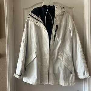 Tommy Hilfiger Women's White and Blue Ski Jacket